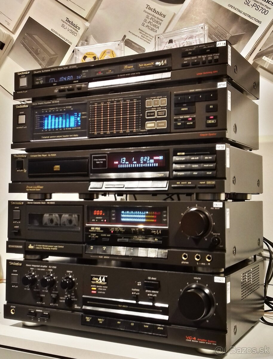 Zostava TECHNICS tuner, equalizer, CD, deck, zosilnovac= A04 - 3