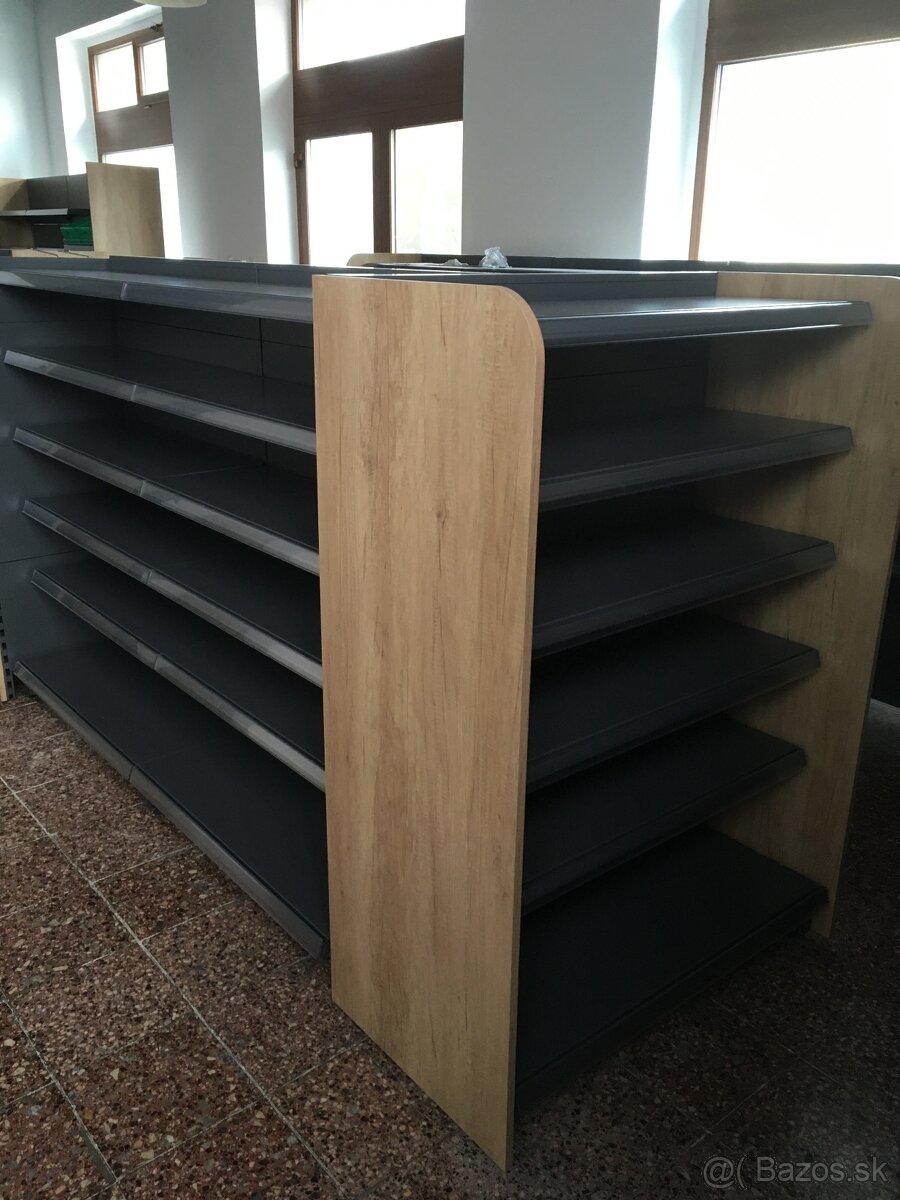 Obchodné regály - biela a antracit - 3