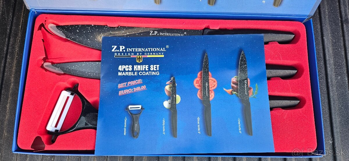 Sada mramorovaných nožov so škrabkou - lacno - 3