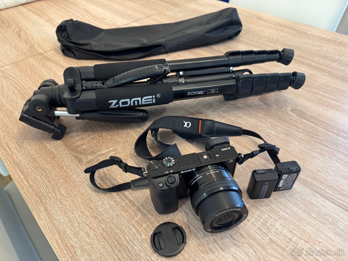 Sony a6000 24,3Mpix + Akumulátory + Objektív + Statív - 3