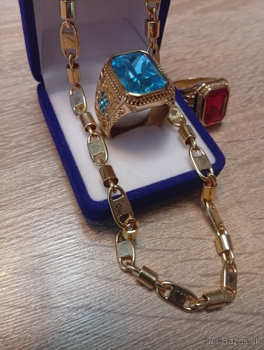 Nádherný mohutný pozlátený set pánsky.. - 3