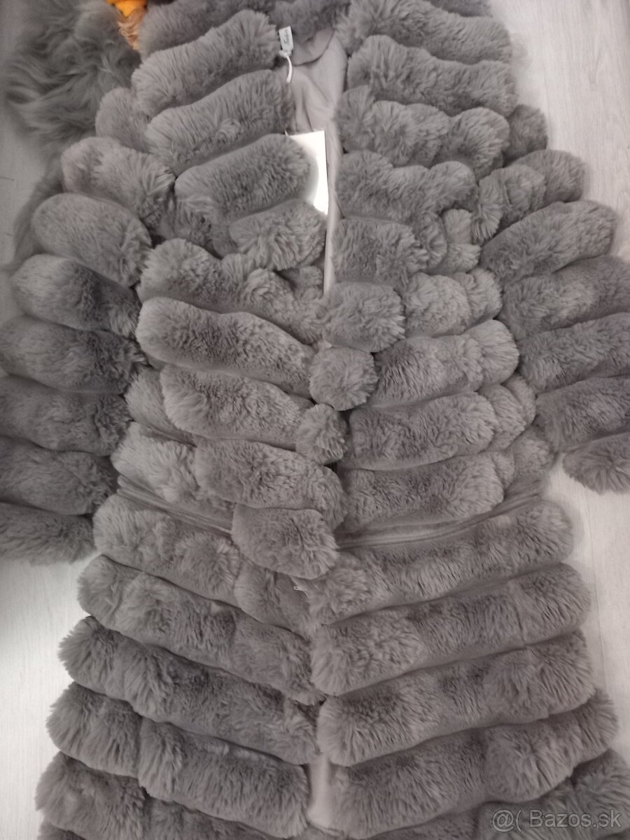 Nádherný nový kabat 2v1 M sivý - 3