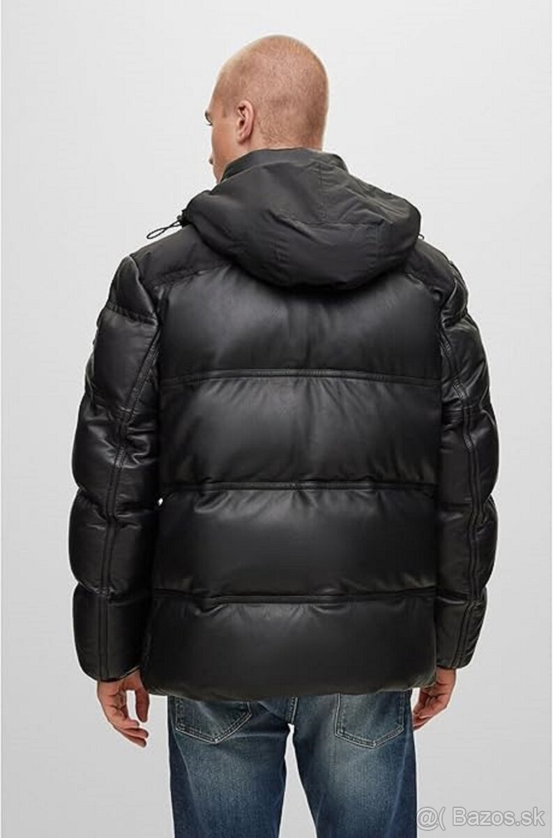 Čierna kožená bunda BOSS Joholo úplne nová veľkosť 48 - 3