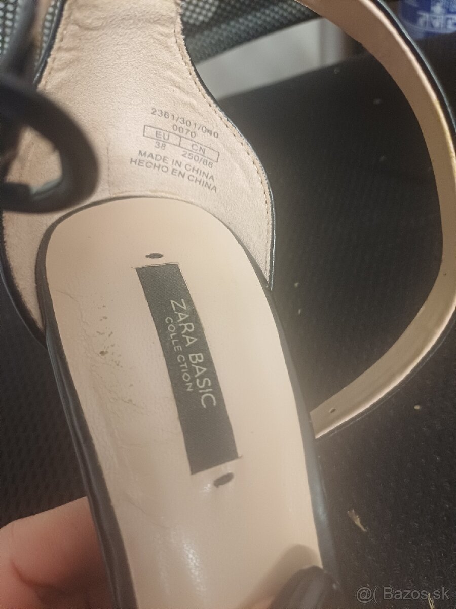 Zara Čierne Sandále na Vysokom Podpätku, Basic Collection - 3