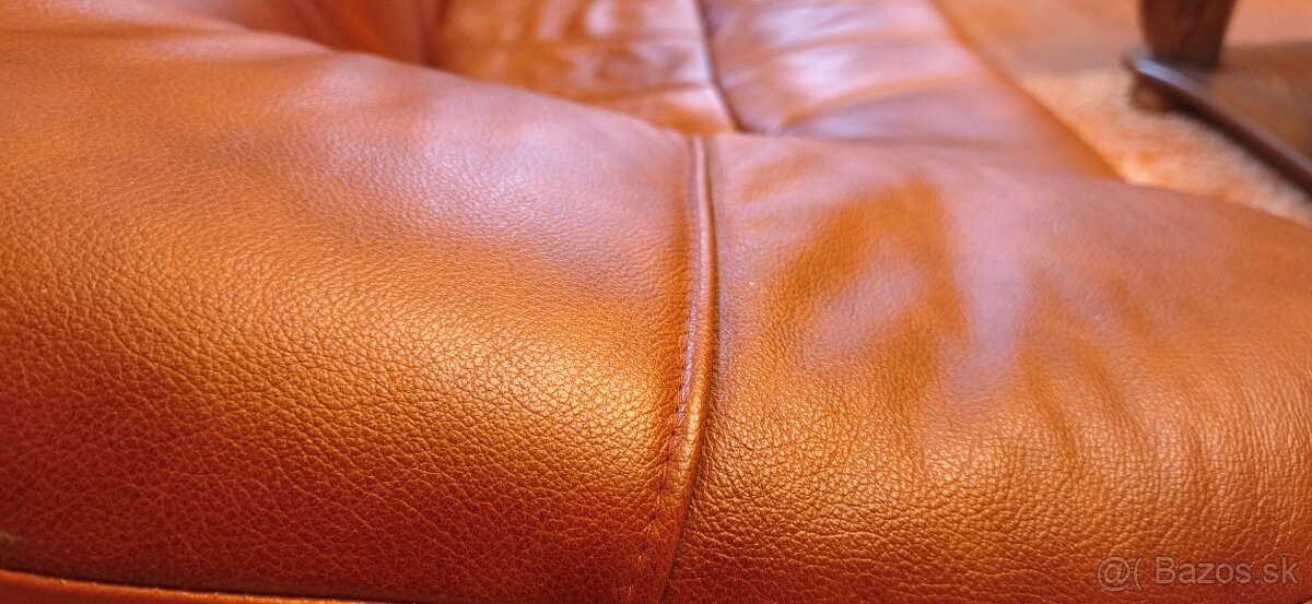 Kožená sedacia súprava + stol - 3