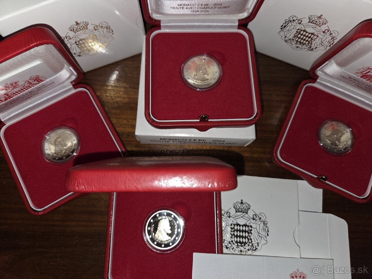 Predám 4ks - 2 euro mincu Monaco 2024 - 3