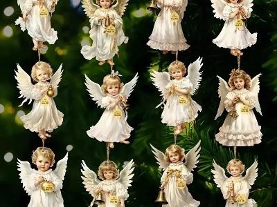 Zavesne anjeliky sada 12 ks - 3