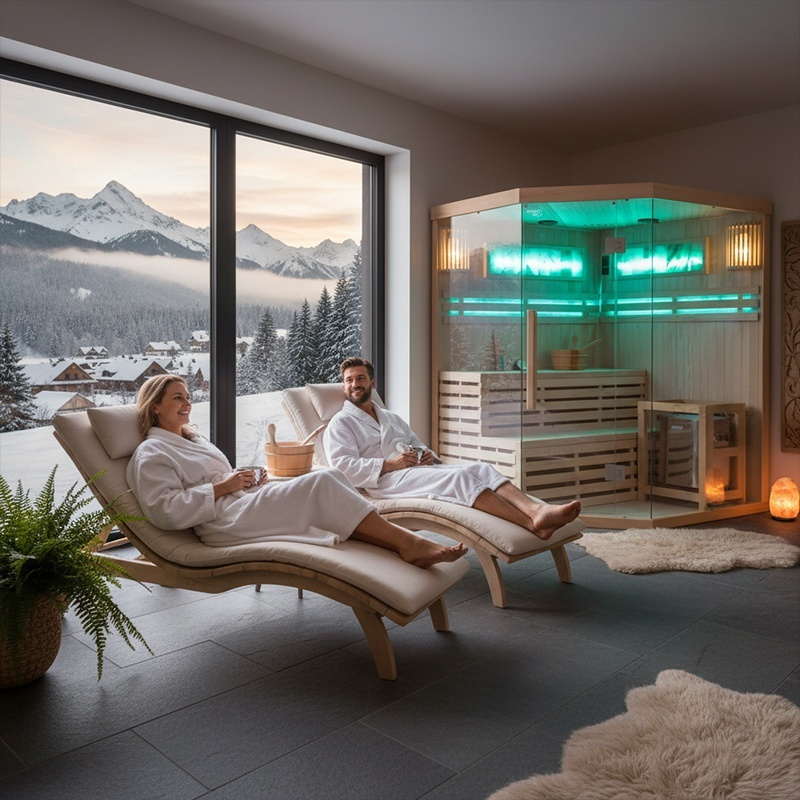 Suchá sauna TAMIZA II s pieckou HARVIA 6 kW pre 4 - 5 osôb s - 3