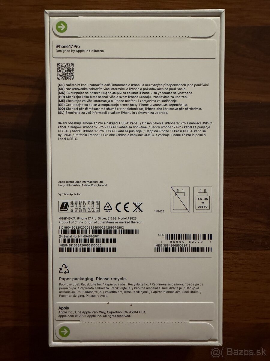 Iphone 17 PRO 512GB silver úplne nový nerozbalený. - 3