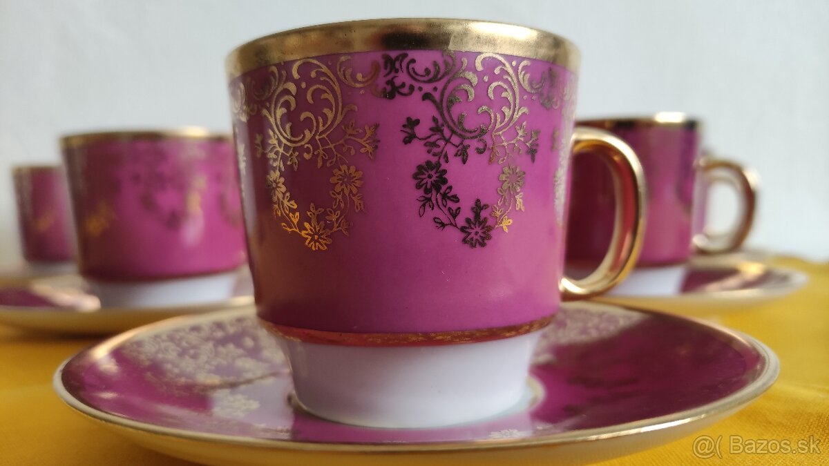 Kávová súprava, šálky Moritz Zdekauer Czechoslovakia - 3