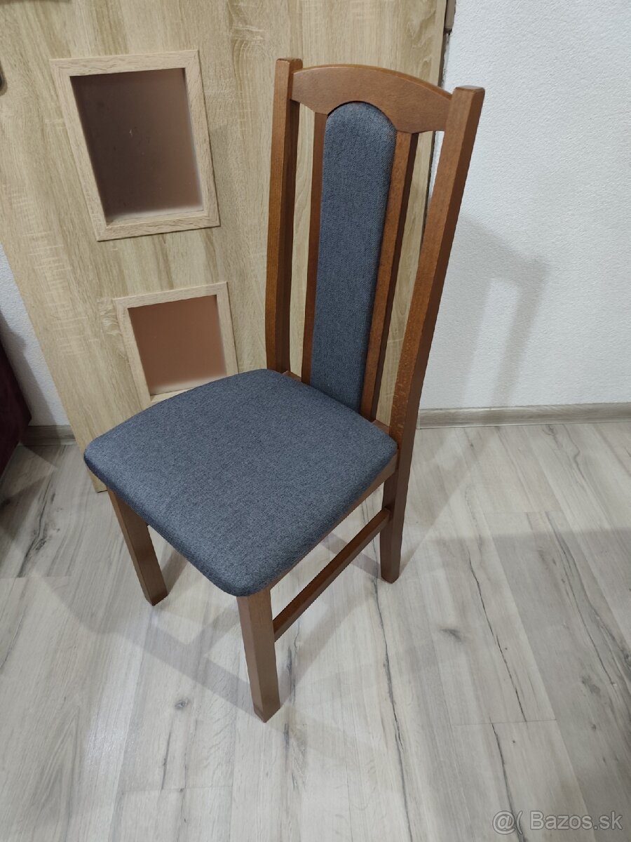 Stôl+6 stoličiek orech/sivá - 3