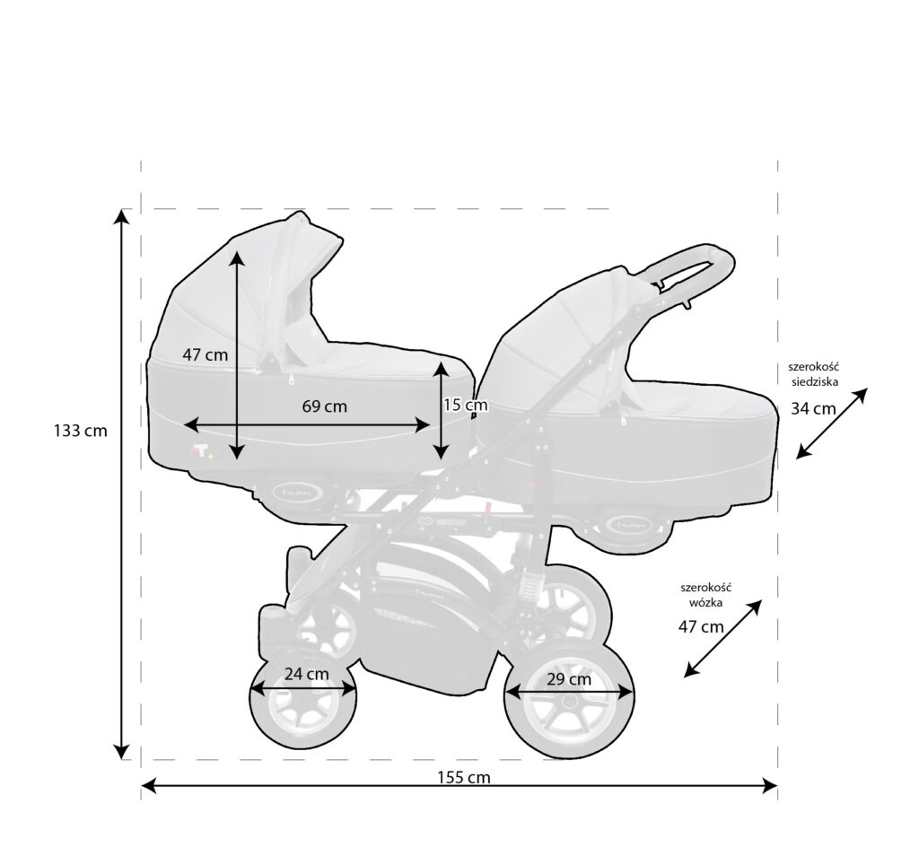 Kočík pre dvojičky/ súrodenecký kočík a vajíčka do auta - 3