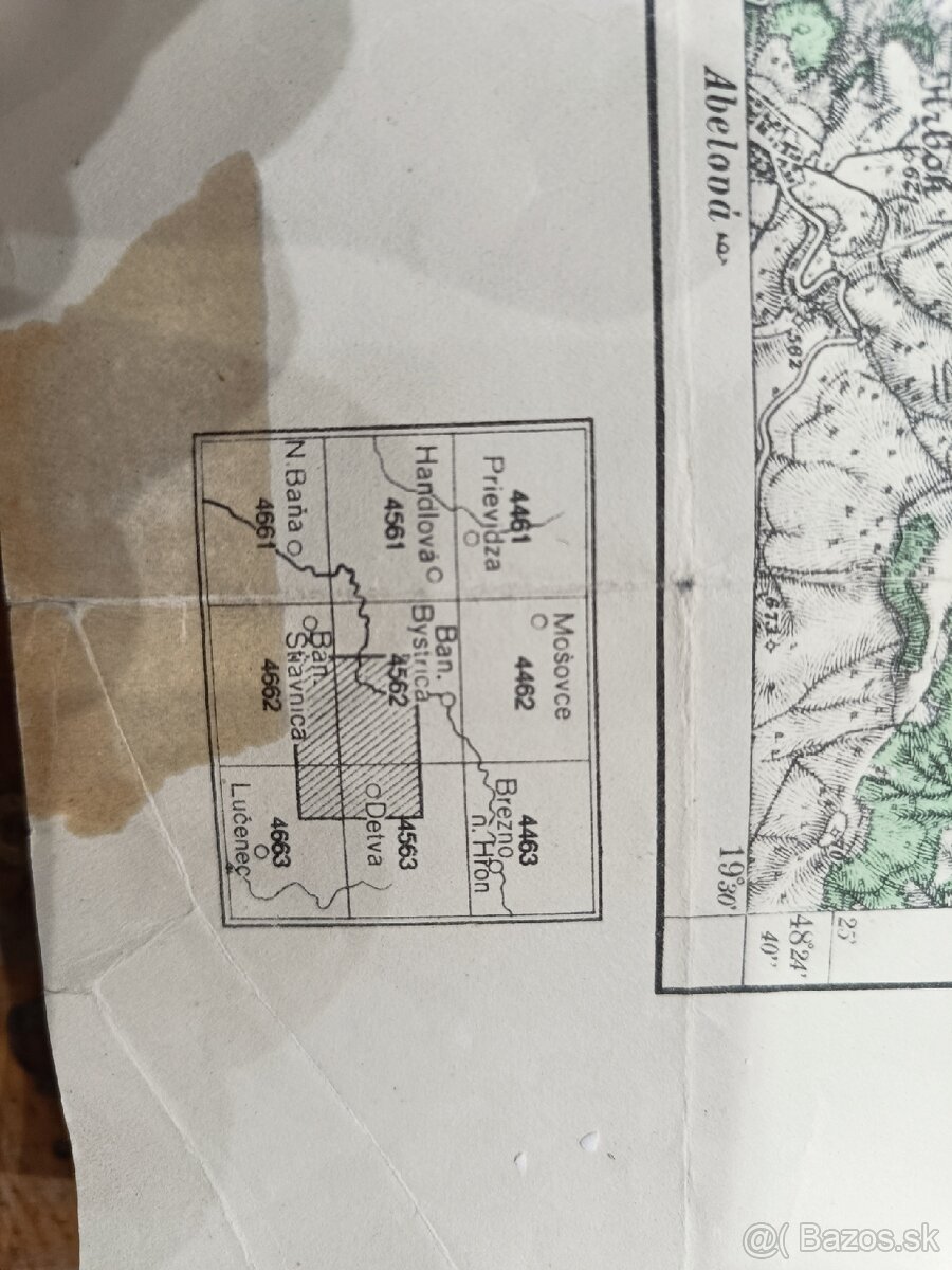 Stará vojenská mapa Zvolen, Sliač, Detva... - 3