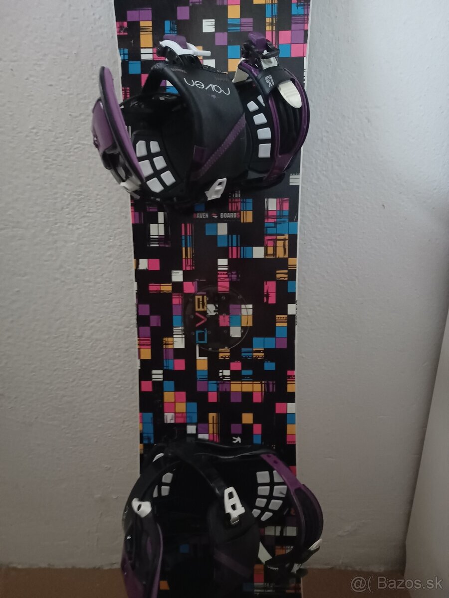 Krasny damsky 150 cm snowboard RAVEN s viazanim - 3