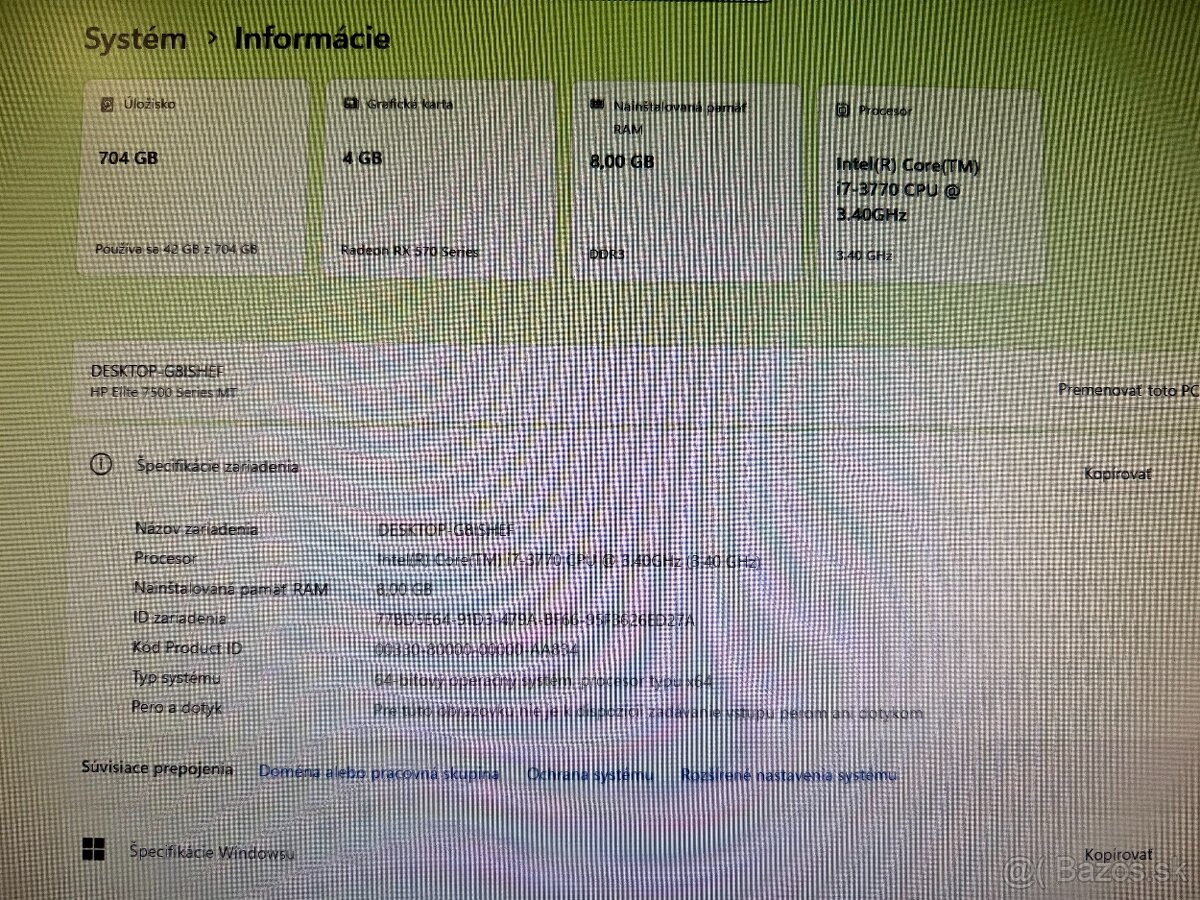 Herný počítač i7-3770 RX 570 SSD + HDD RGB Win11 - 3