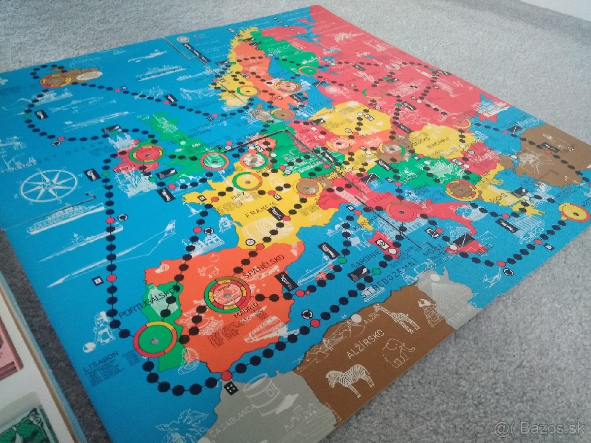 Retro spoločenská stolová hra - Cestujeme po Európe - 3