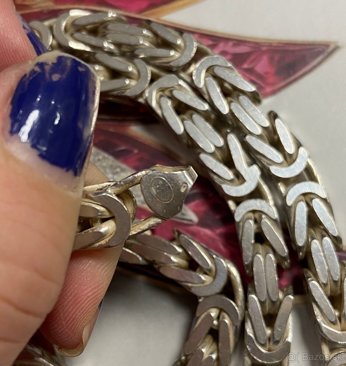 Striebroná retiazka, kráľovský vzor, 63 cm - 3