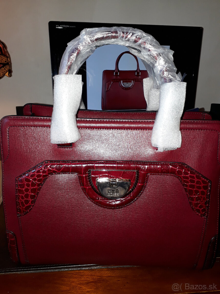 kufríková kabelka bordová cavalli class - nová - 3