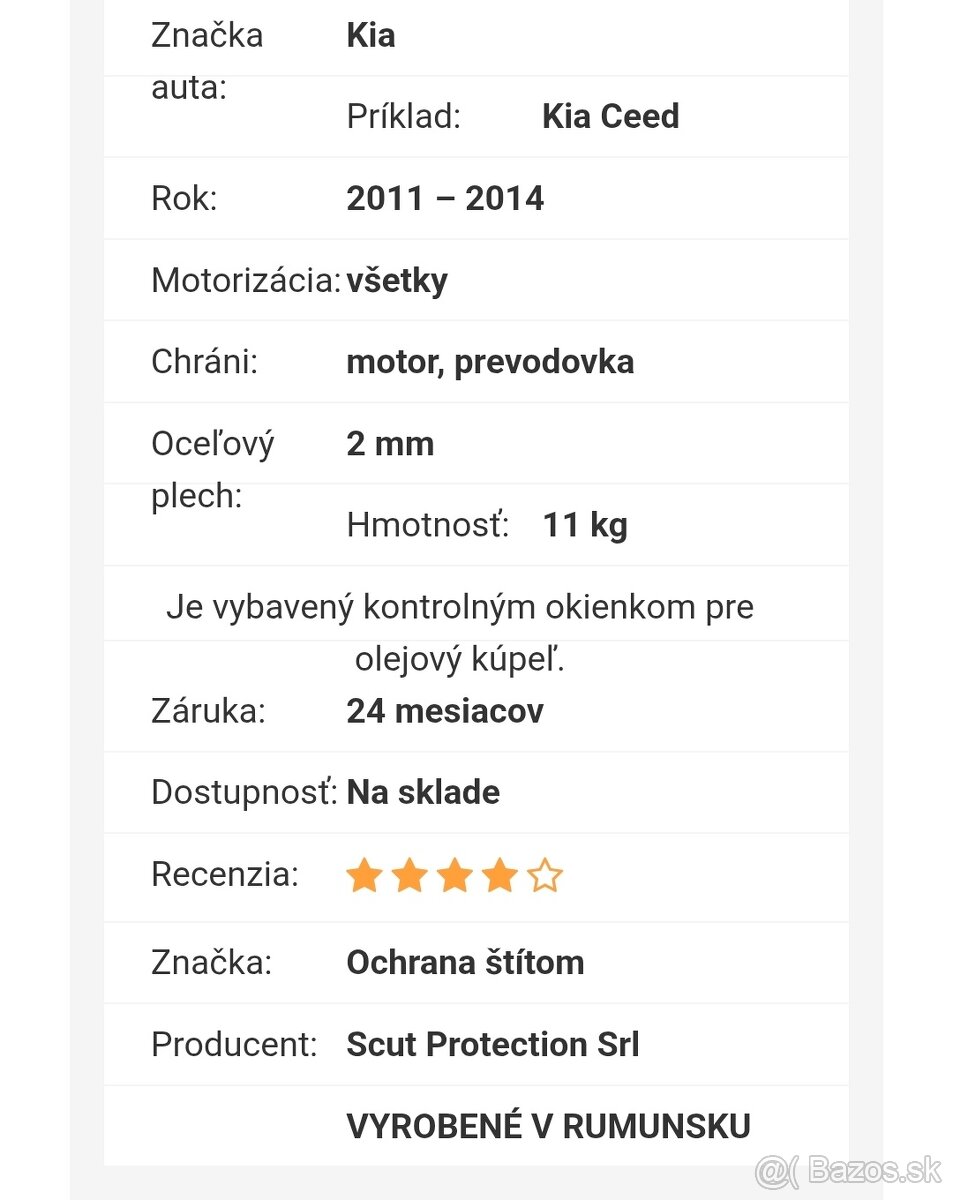 Spodný kryt motora KIA CEED - 3