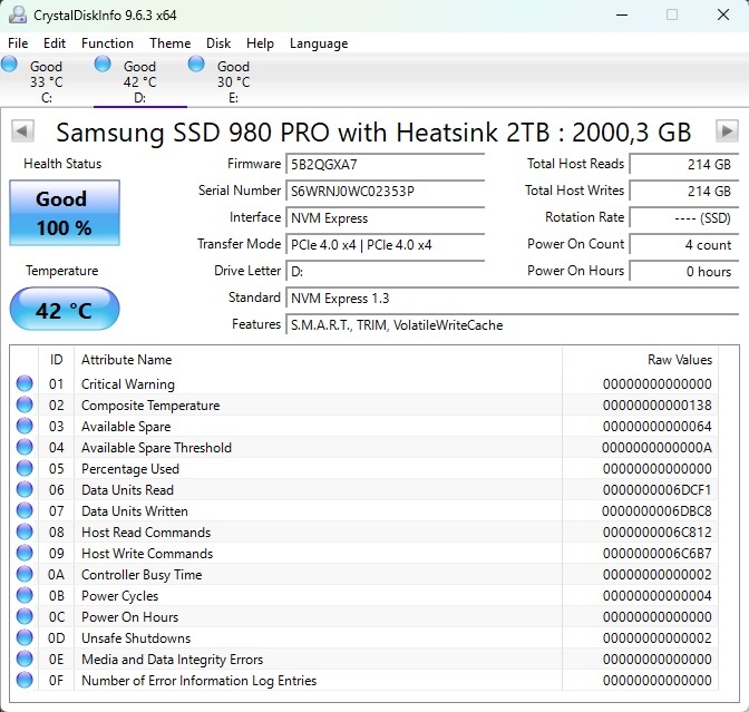 Samsung 980 PRO 2TB Heatsink, M.2 2280, NVMe - 3