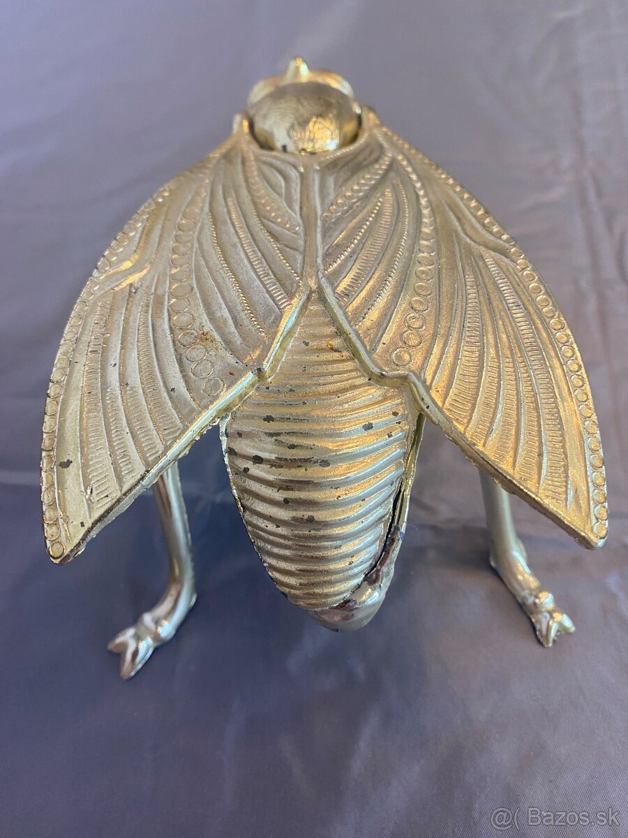 Retro kovový popolník mucha - 3