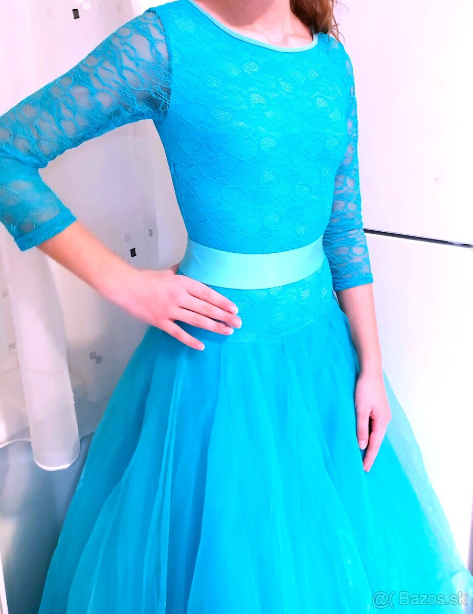 NOVÉ tanečné/spoločenské šaty STUŽKOVÁ/štandart. tance XS-S - 3