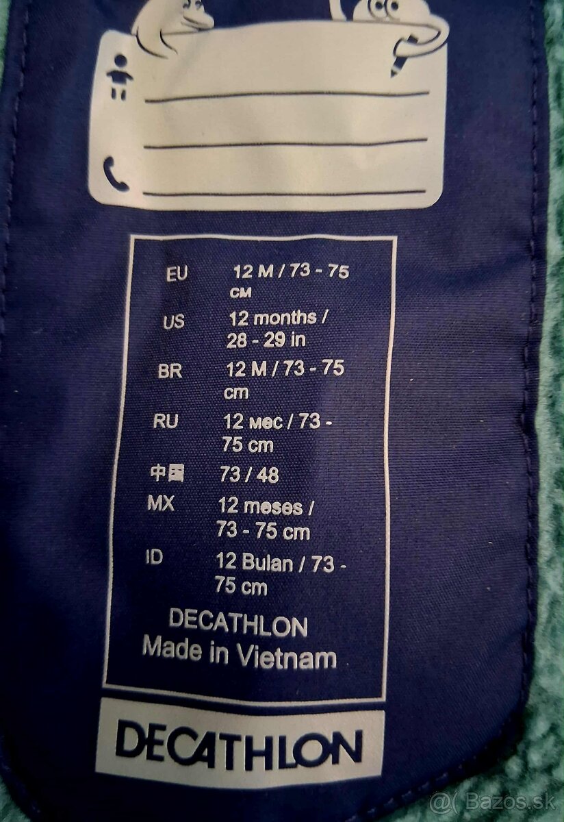 PREDÁM CHLAPČENSKÝ OVERAL vel.12M, 73-75 cm - 3