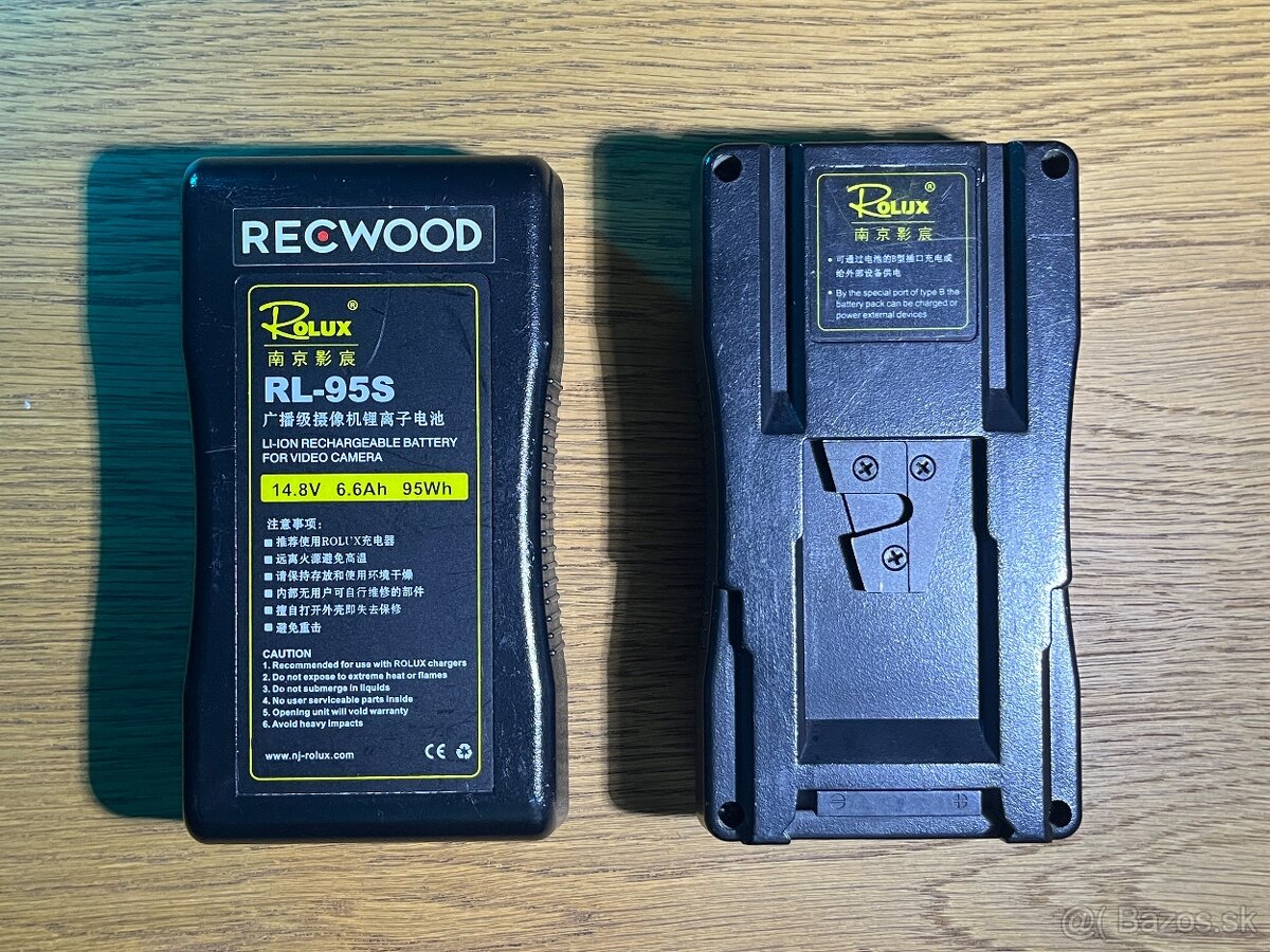 4x V-mount batéria - 95Wh 6600mAh + duálna nabíjačka - 3