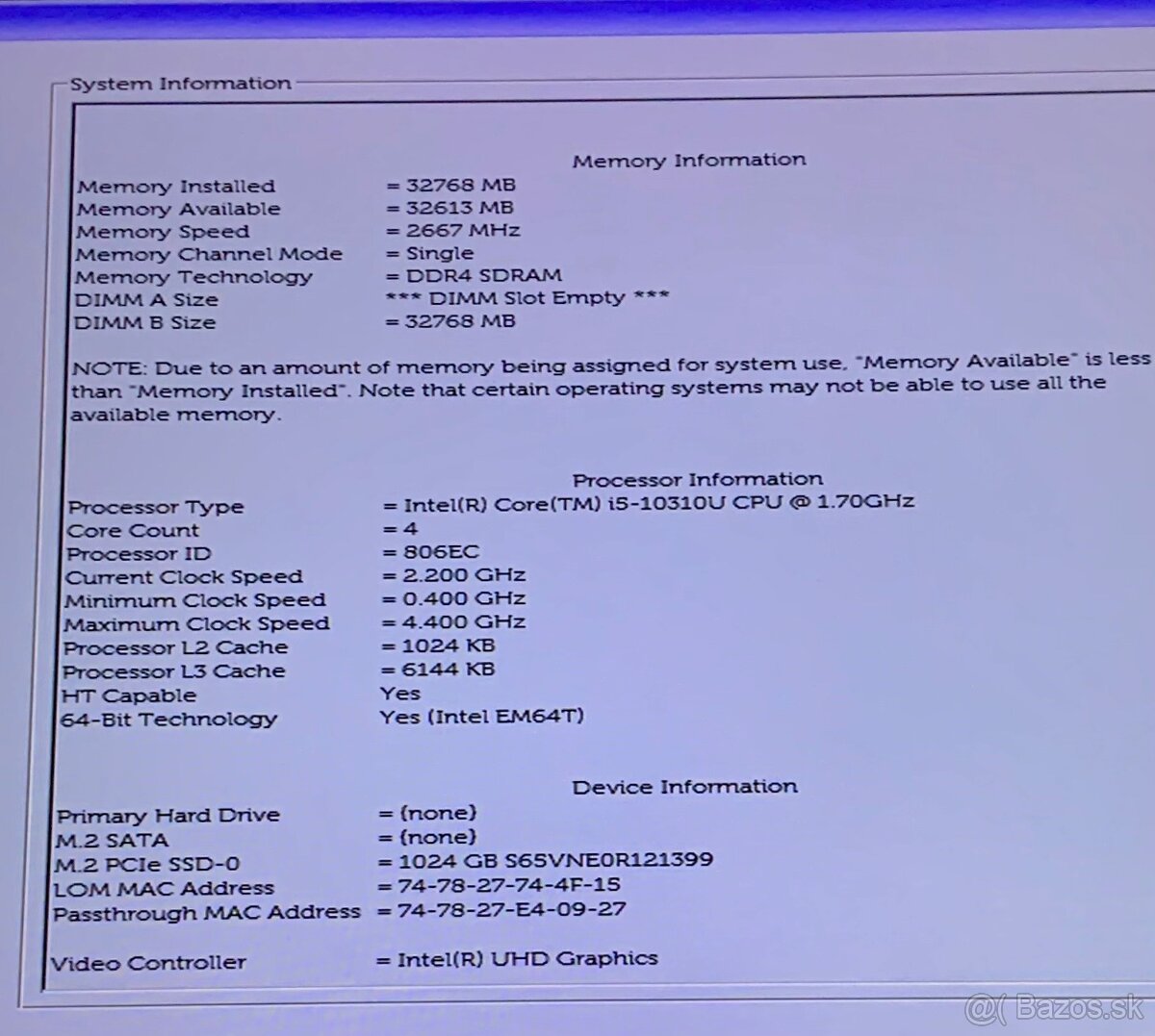 Dell latitude 5410 32RAM 1TB SSD - 3