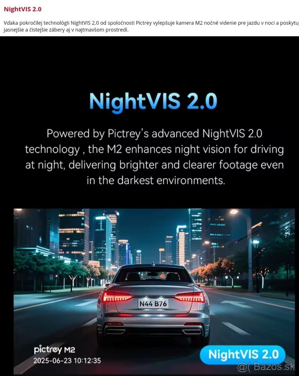 Autokamera Xiaomi DDPAI Pictrey M2 2K - 3