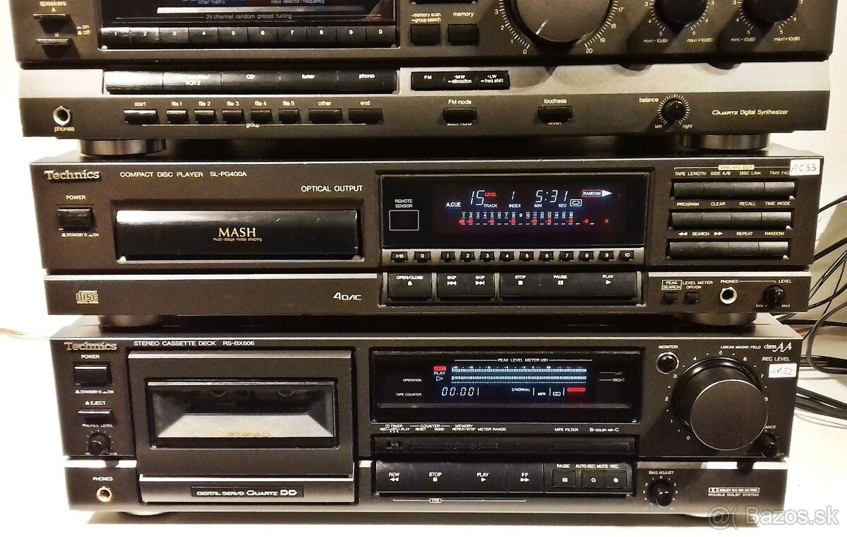 Zostava TECHNICS gramofon, equalizer, receiver, CD, deck B03 - 3