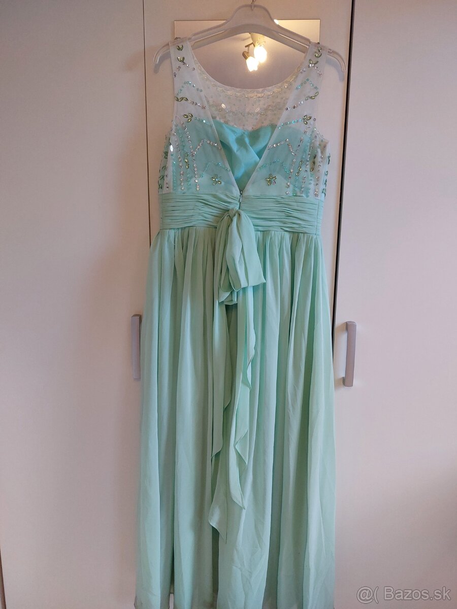 Mentolové spoločenské šaty - 3