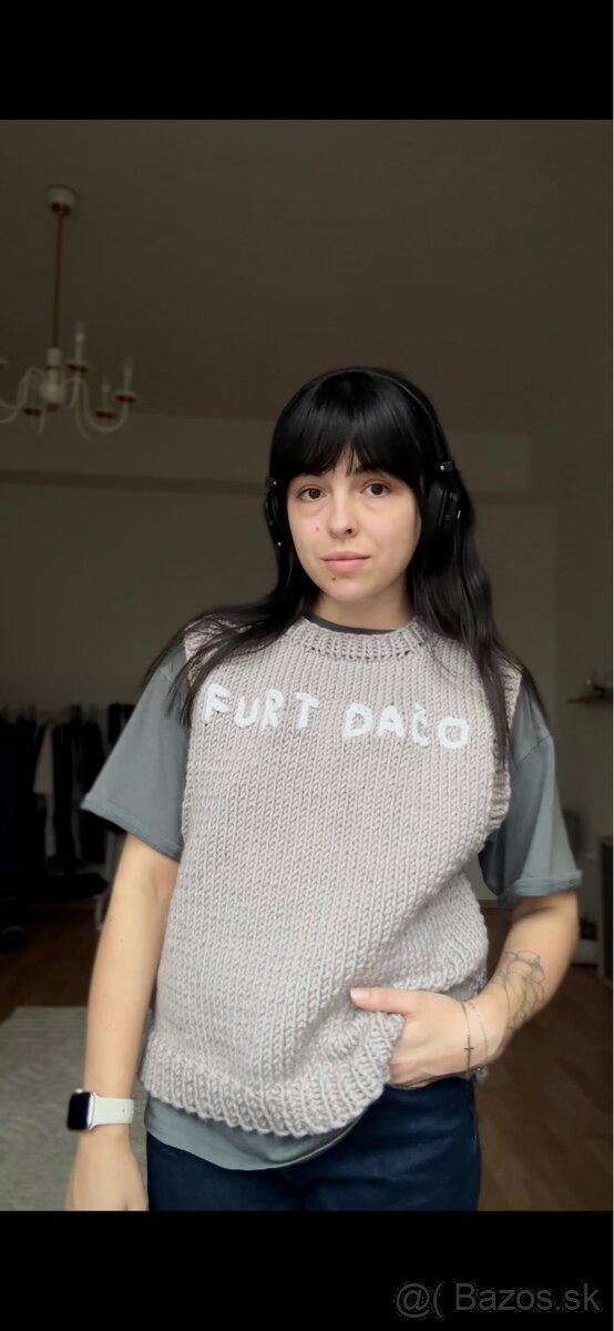 Pletená vesta „furt dačo“ - 3