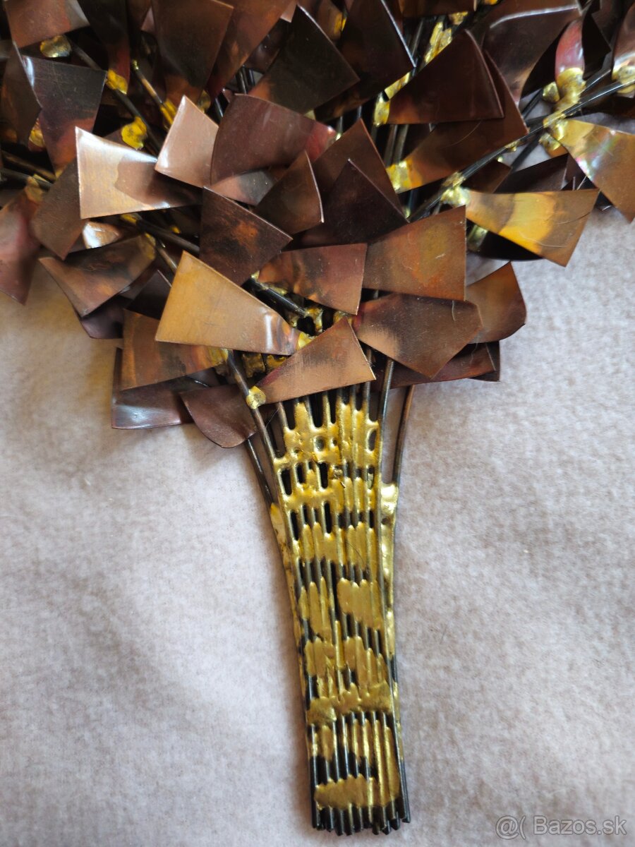 Strom kovova dekorácia na stenu - 3