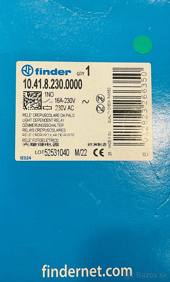 Súmrakový spínač - FINDER - 10.41.8.230.0000 - 3