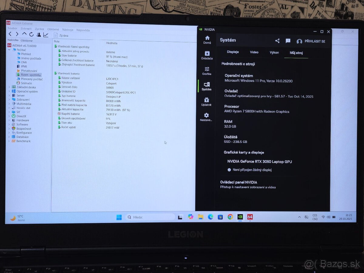 LENOVO LEGION 5 》RYZEN 7 》HERNÝ NOTEBOOK 》32GB RAM 》WIN 11 - 3