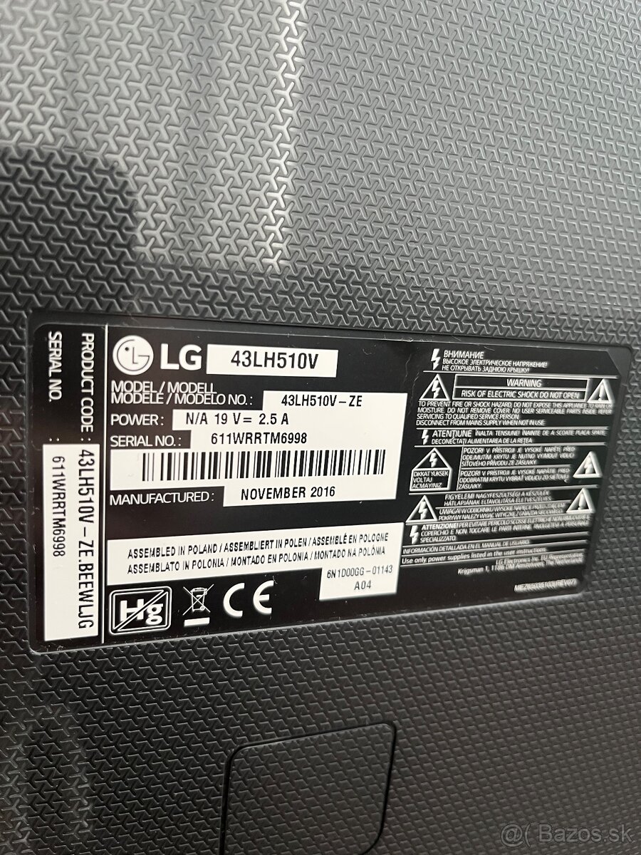 Predám televízor LG 43” LED TV, FULL HD - 3