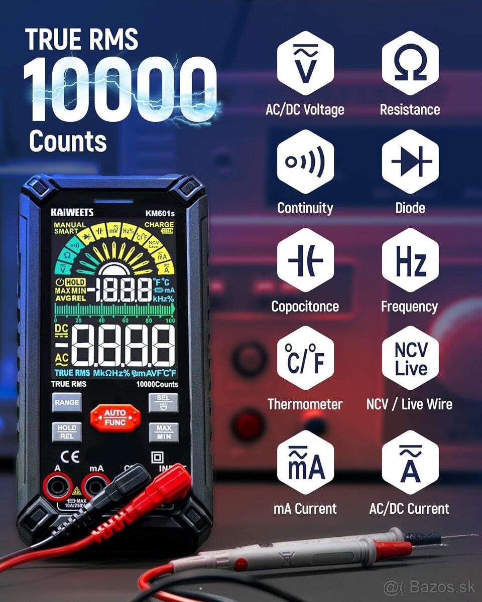 Digitálny inteligentný multimeter, nabíjateľný - 3