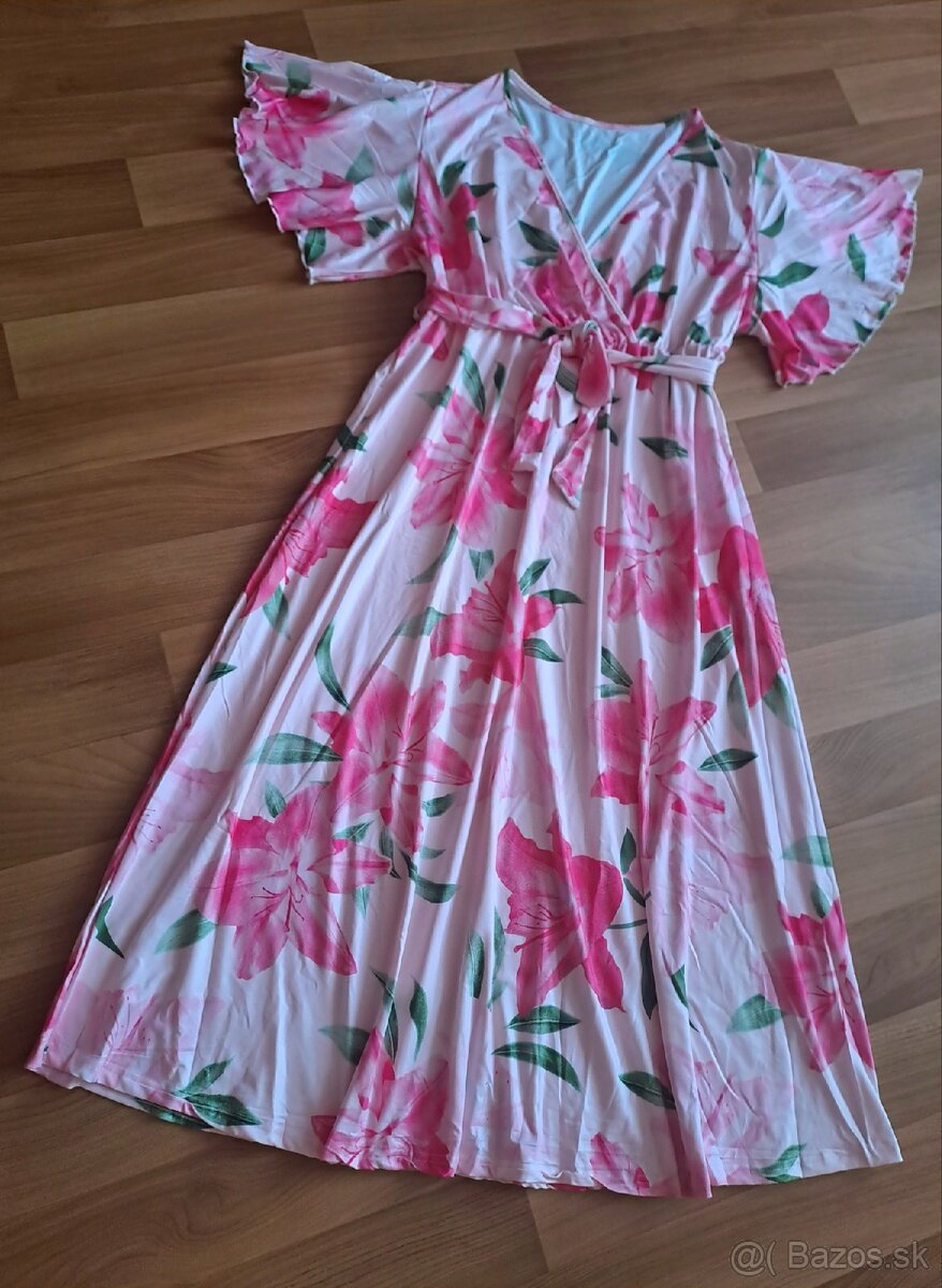 Nádherné letné dlhé šaty s volánmi veľkosť XL/XXL - 3