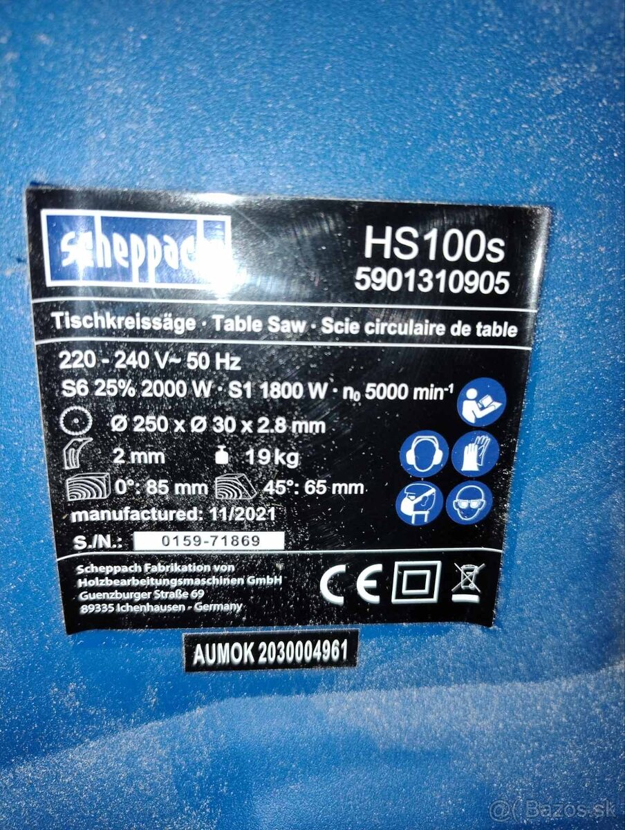 malá ľahká stolná píla SCHEPPACH HS100s - 3