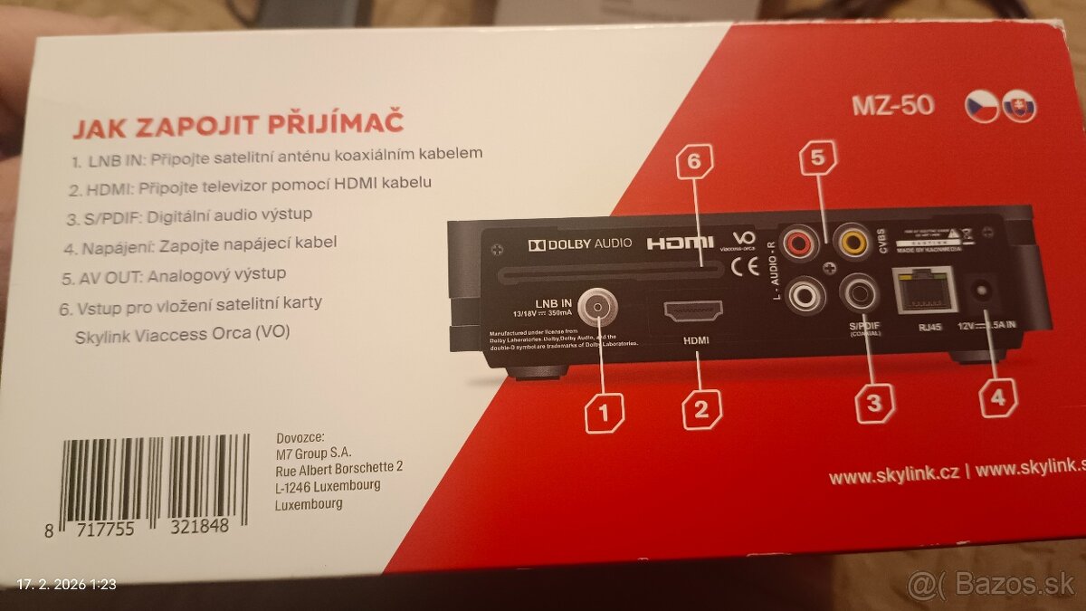 Predám satelitný prijímač Skylink ready HD - 3