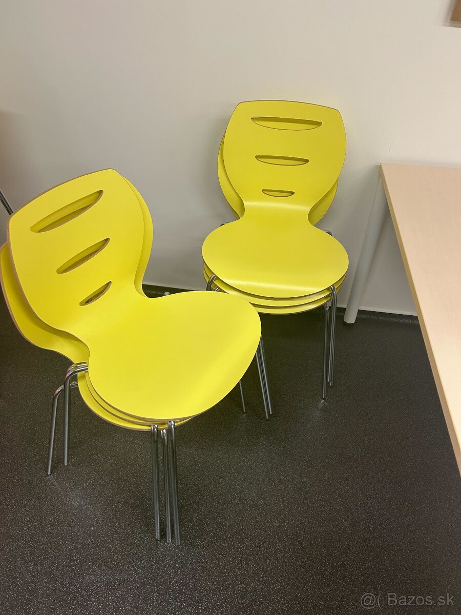 Žltá jedálenská stolička (6ks) - 3