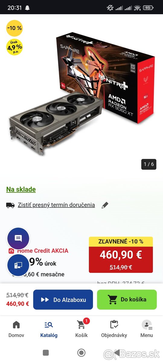 AMD RX 9060 16 GB SAPPHIRE NITRO + - 3