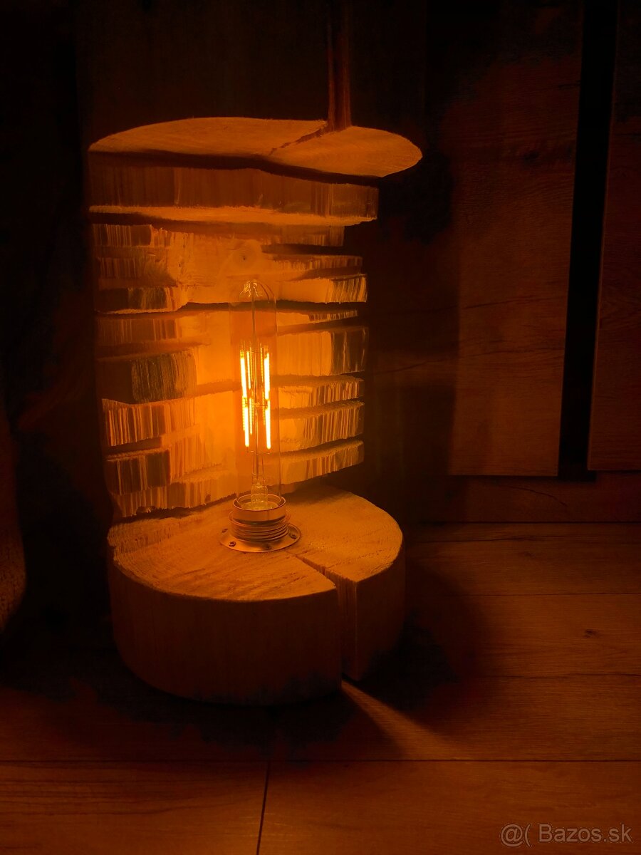 Stolová lampa z masívneho dreva – ručná výroba - 3