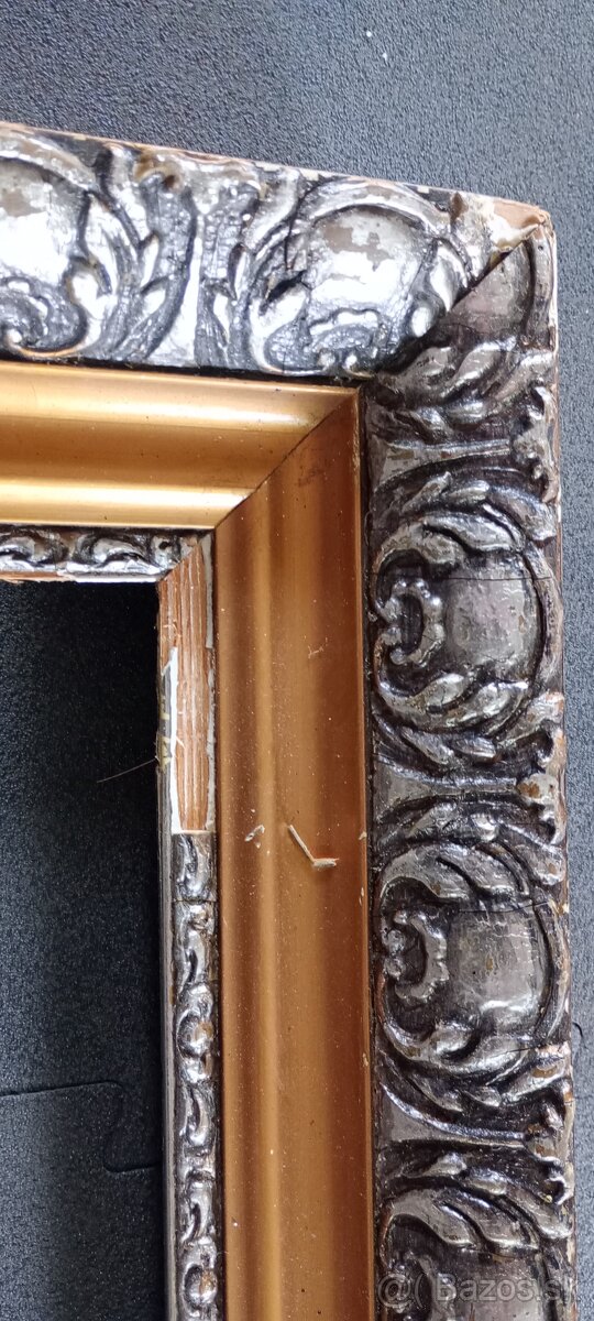 Ponúkam starý rám vhodný na zrkadlo alebo obraz - 3