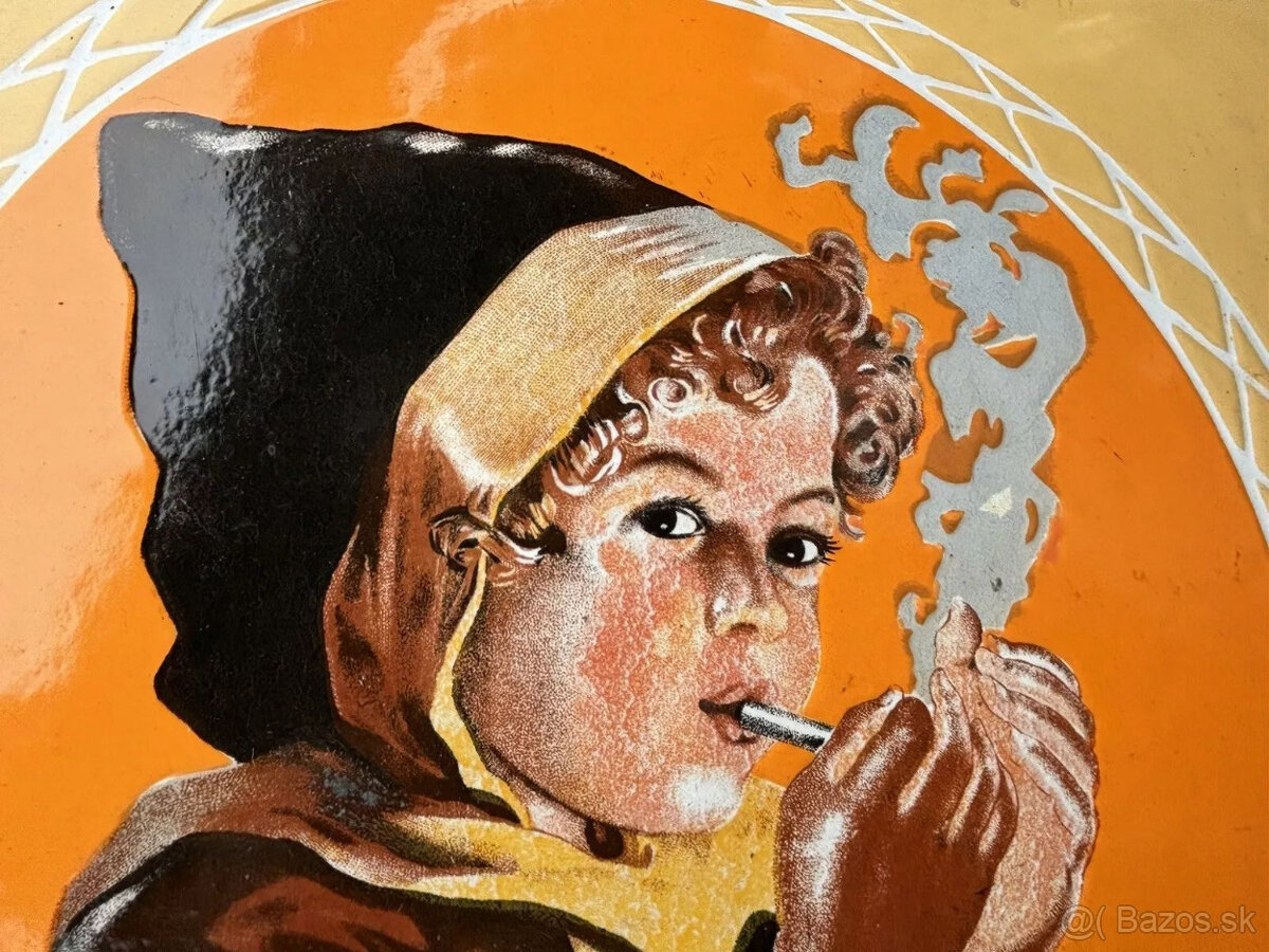 Smaltovaná ceduľa. Originálna smaltovaná ceduľa. CIGARETY ZU - 3