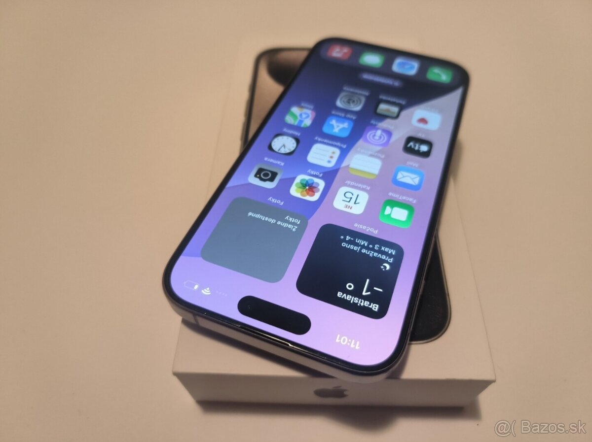 apple iphone 15 PRO 256gb Natural Titanium / Batéria 86% - 3