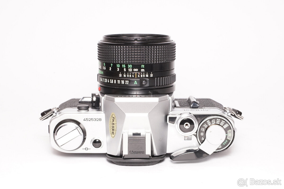 Canon AE-1, FD 50mm/1,4, blesk, brašňa - 3