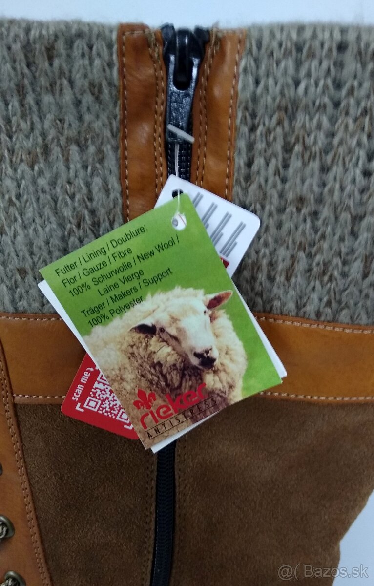 kožené Dámske čižmy RIEKER veľkosť 42 - 3