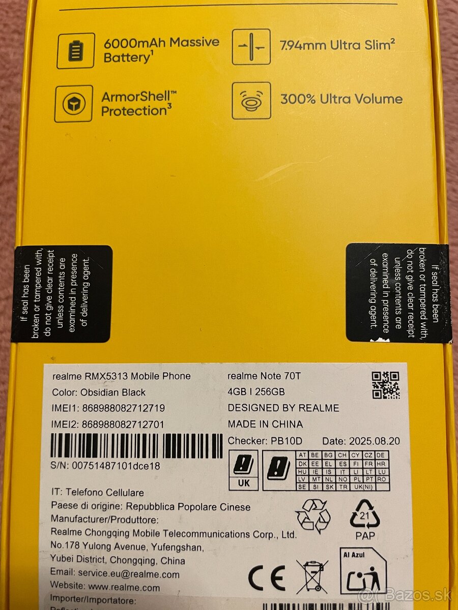 Realme Note 70T 256gb Obsidian black NOVÝ - 3